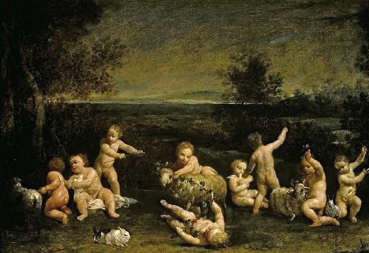 Giuseppe Maria Crespi Cupids Frollicking oil painting picture